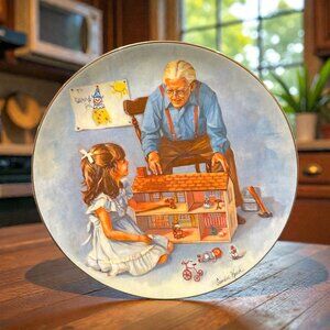 Vintage Sandra Kuck Collector Plate “Grandpa and The Doll House”